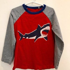 Mini Boden Shark Print Raglan T-Shirt